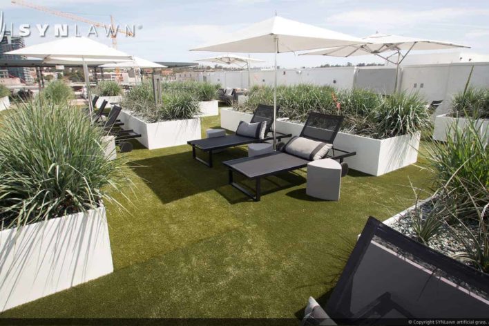 SYNLawn artificial grass commercial condo community rooftop furniture in Louisville, KY