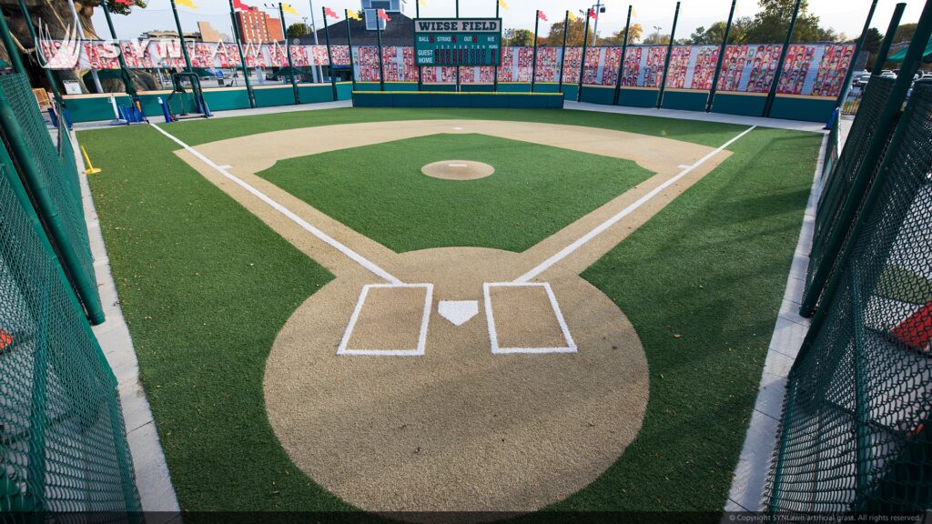 Artificial grass baseball field installed by SYNLawn