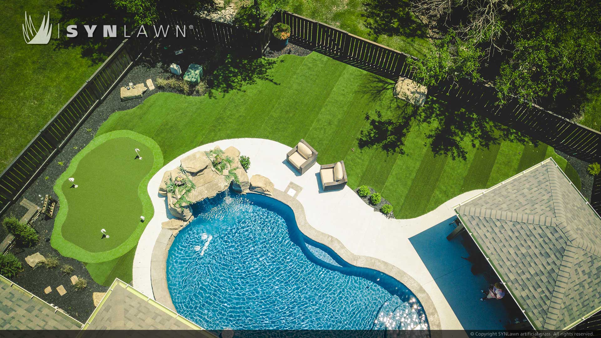 SYNLawn Kentucky residential backyard artificial grass golf putting green