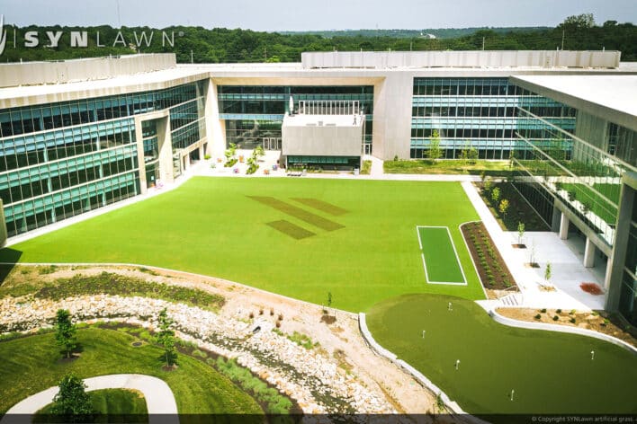 SYNLawn Kentucky commercial artificial grass for office buildings campus courtyards