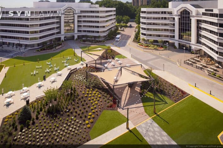 SYNLawn Kentucky commercial artificial grass for office buildings plaza courtyards