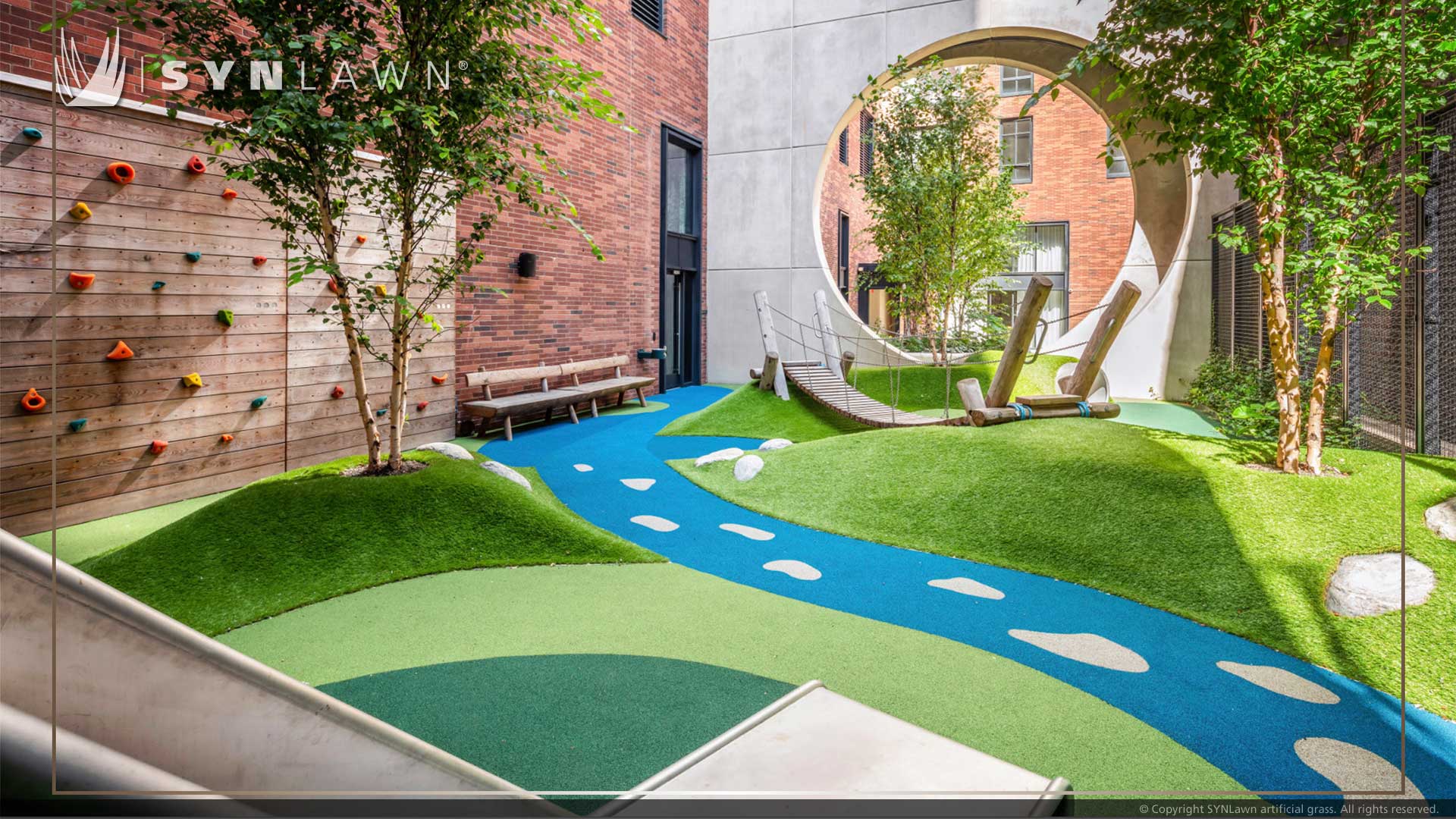 SYNLawn Kentucky roof rooftop artificial turf play maze