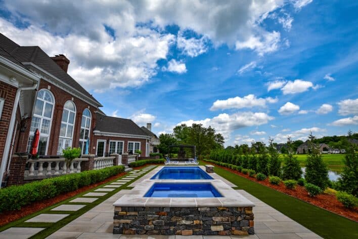 residential artificial grass lawn