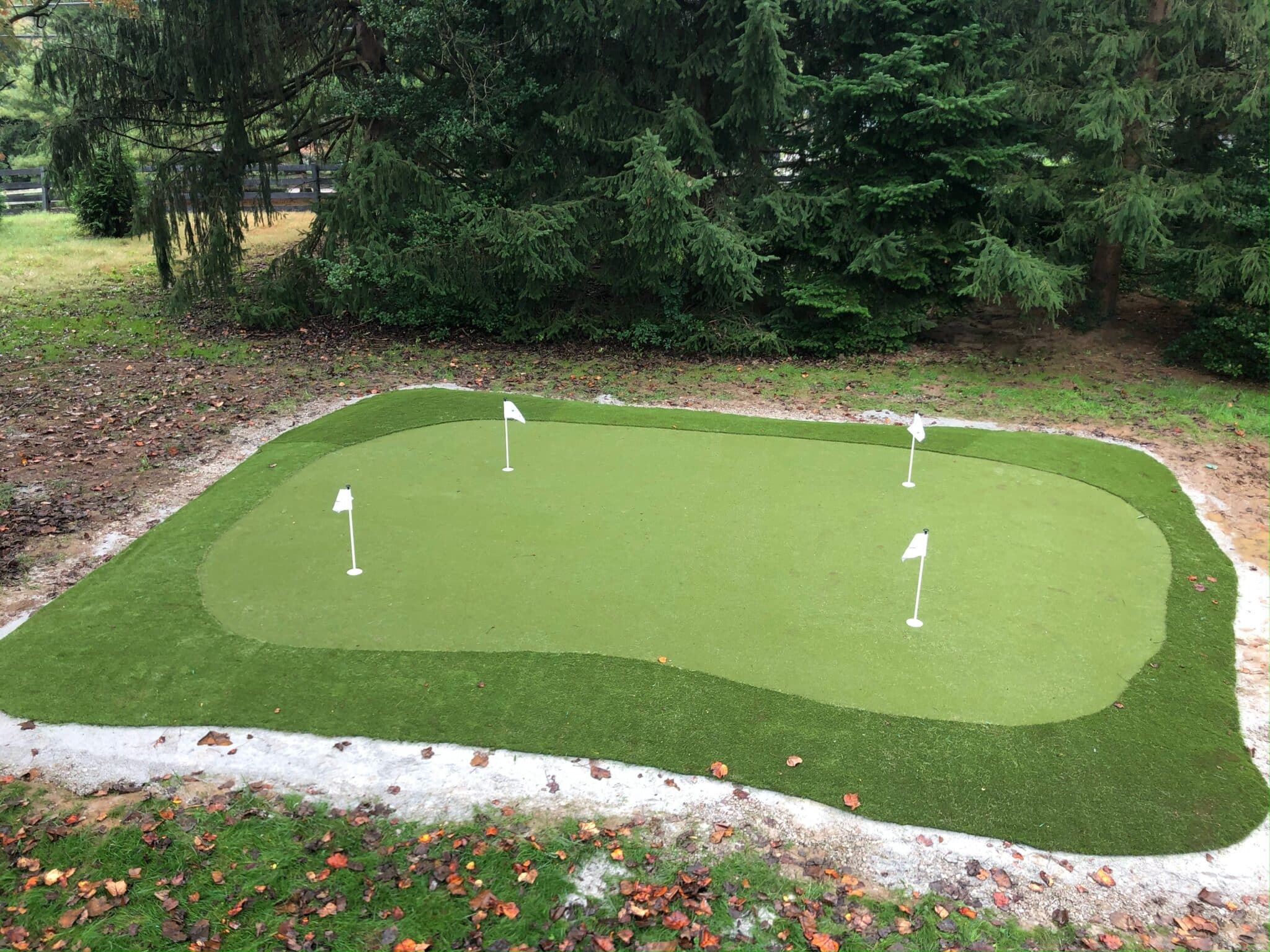 Backyard putting green installed by SYNLawn