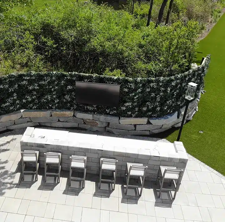 Artificial living wall installed at bar