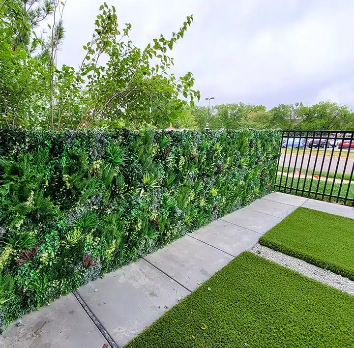 Exterior artificial living wall