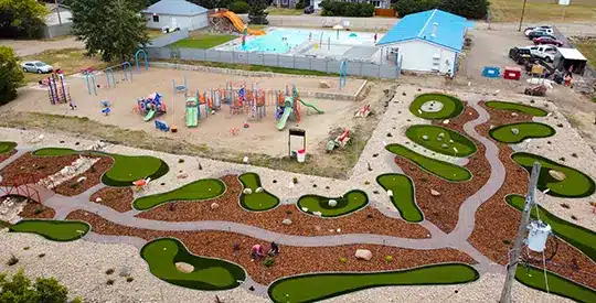 Artificial grass drone shot from SYNLawn