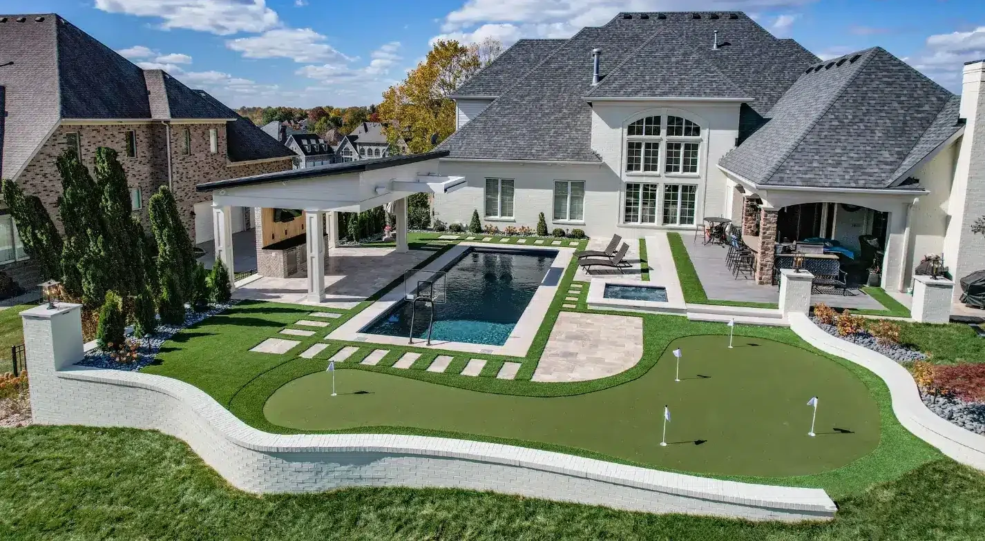 residential artificial grass lawn
