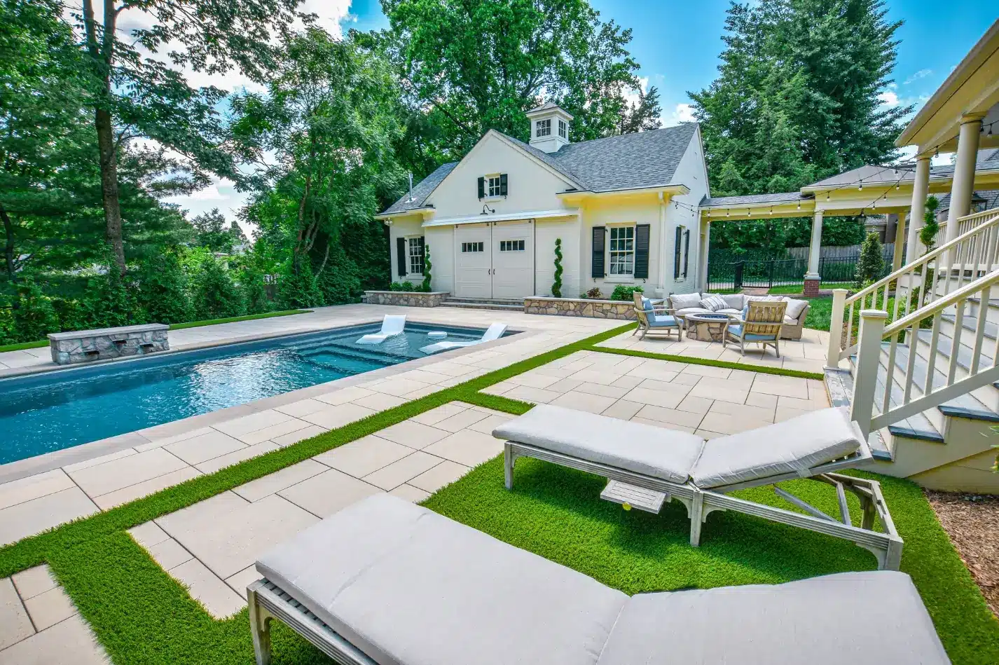 residential artificial grass lawn