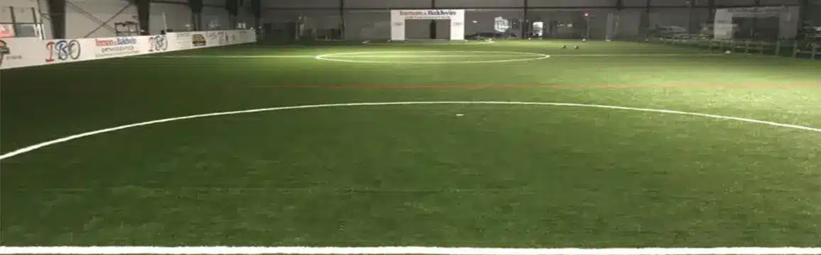 Indoor artificial grass athletic field from SYNLawn