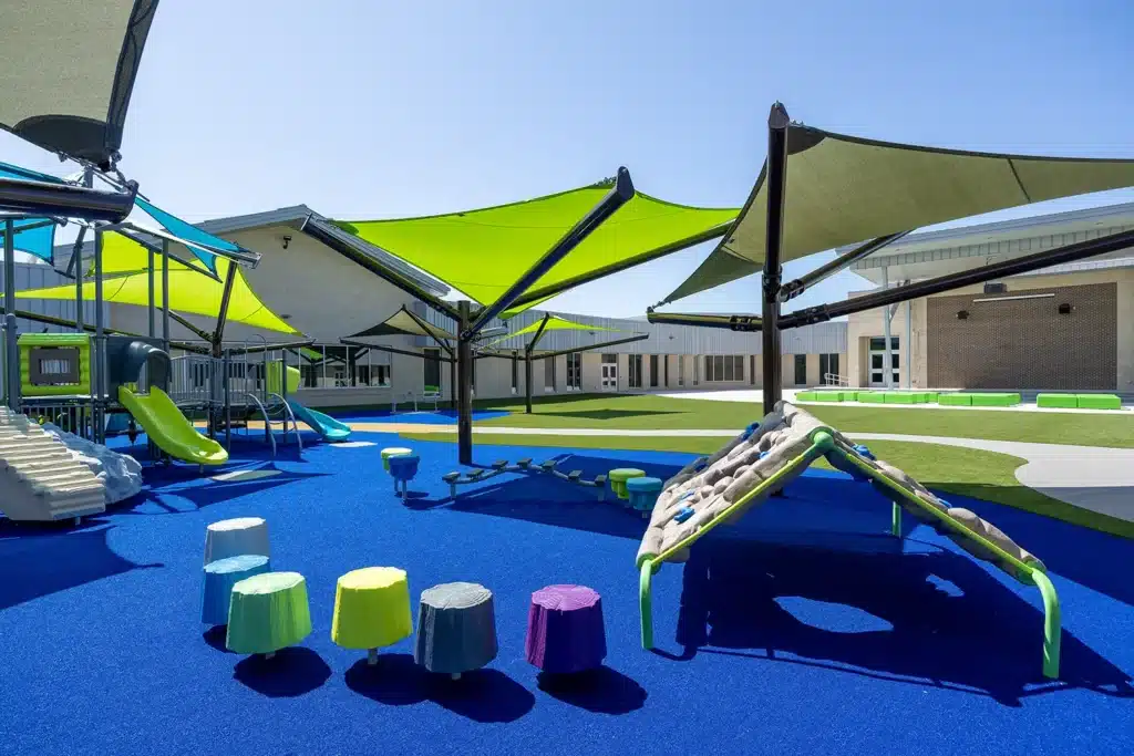 Commercial playground turf installation from SYNLawn