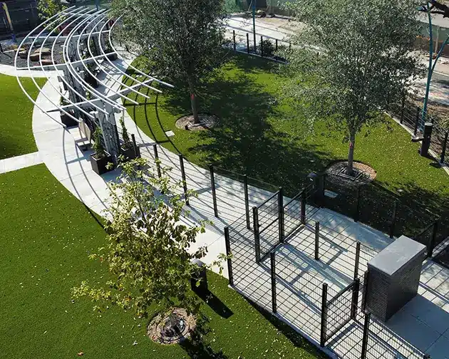 Artificial grass dog park installed by SYNLawn in Louisville, KY