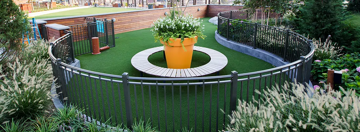 Artificial grass dog park installed by SYNLawn