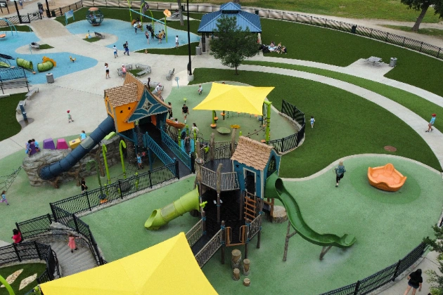 Artificial grass playground installation from SYNLawn