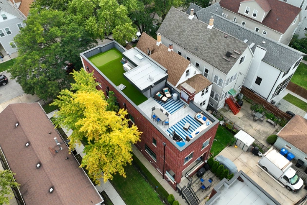 SYNLawn artificial grass rooftop installation